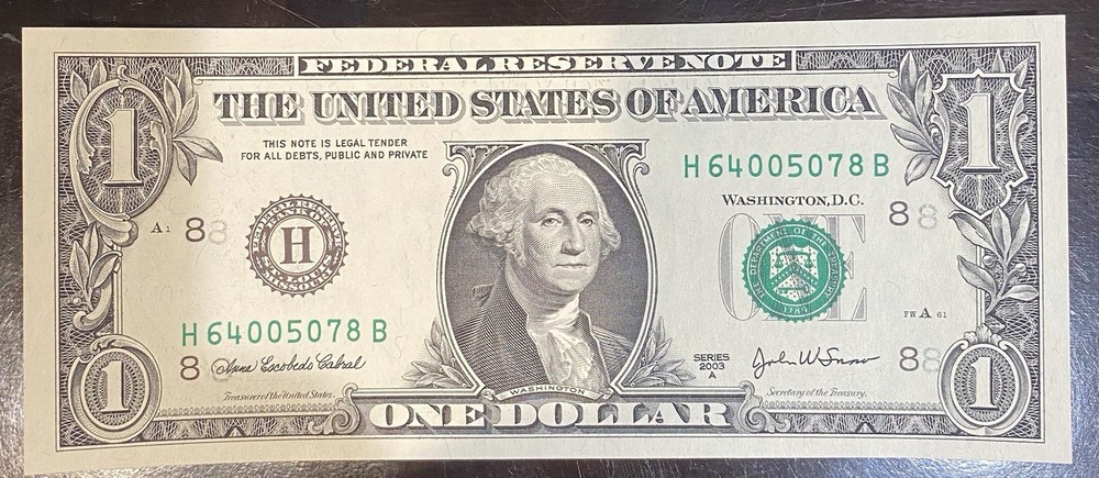 6 $1.00 Error Group G Series 2003 A