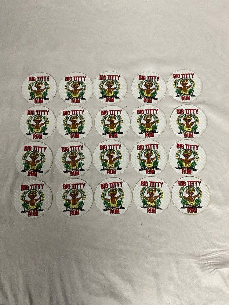 Novelty Big Titty Premium Rum Plastic Coasters (20)