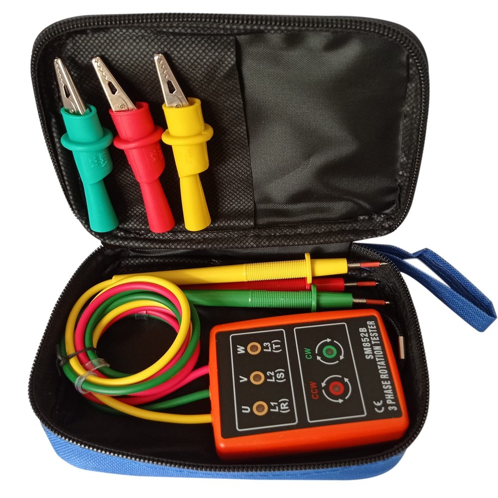 3 Phase Sequence Tester,Phase Rotation Meter Checker Multicolor