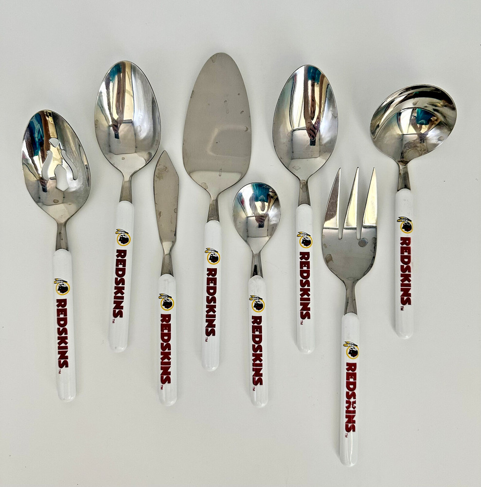 Washington Redskins Commanders Cutlery Flatware Silverware 8 piece Serving Set