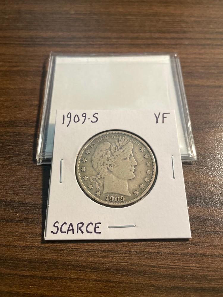 1909-S Barber Silver Half Dollar 50C VERY FINE (VF)