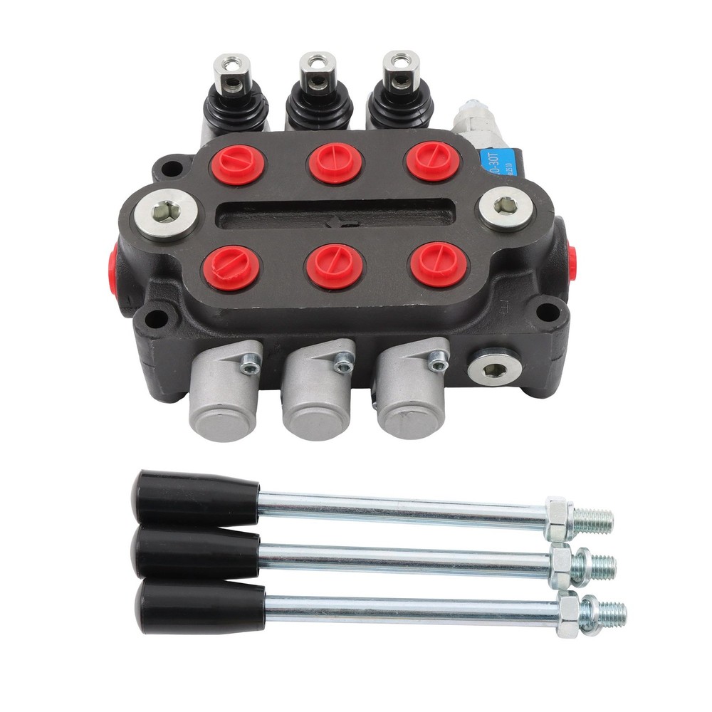 3 Spool 25 GPM Hydraulic Directional Control Valve Tractor Loader Double Acting