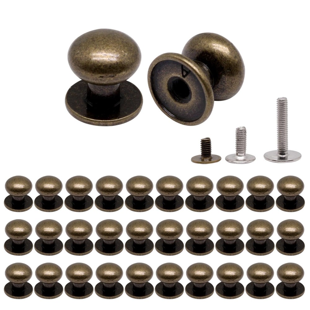32Pcs Mini Drawer Pulls Small Knobs Metal Round Mini Knobs Handles for Wood Case