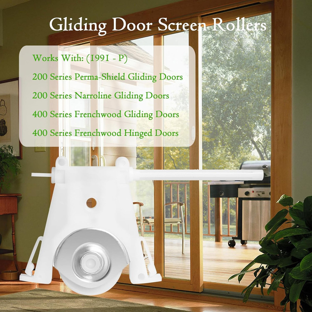 Andersen Sliding Screen Door Lower Roller Assembly, 2 Pack, Adjustable Wheels