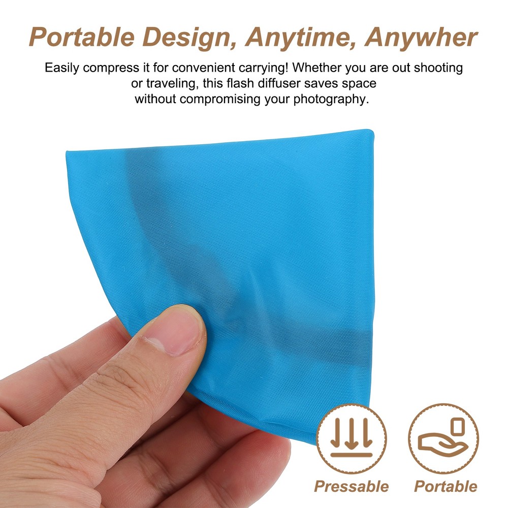 2pcs 6.3" x 6.3" Soft Mini Flash Bounce Diffuser Cap, for Flashlight, Blue