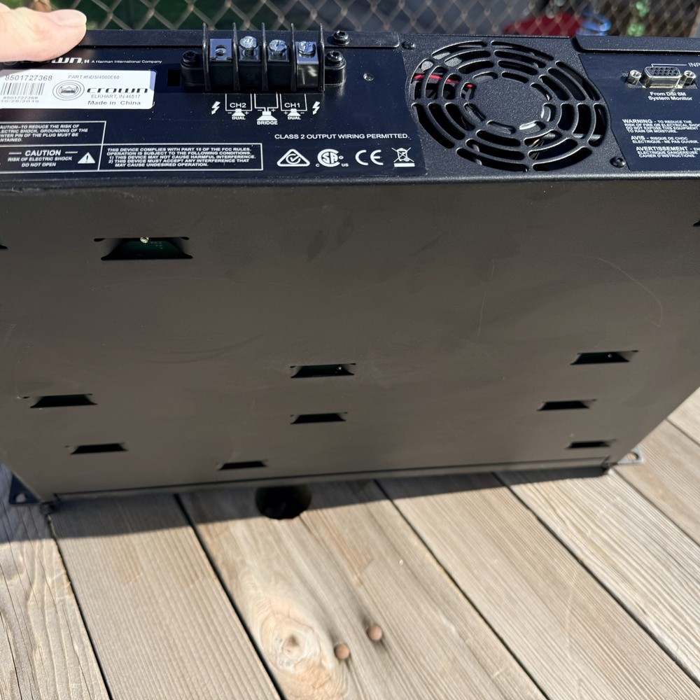 Crown DSi4000 2-Channel Power Amplifier Untested Sold As Is ￼ Powers On