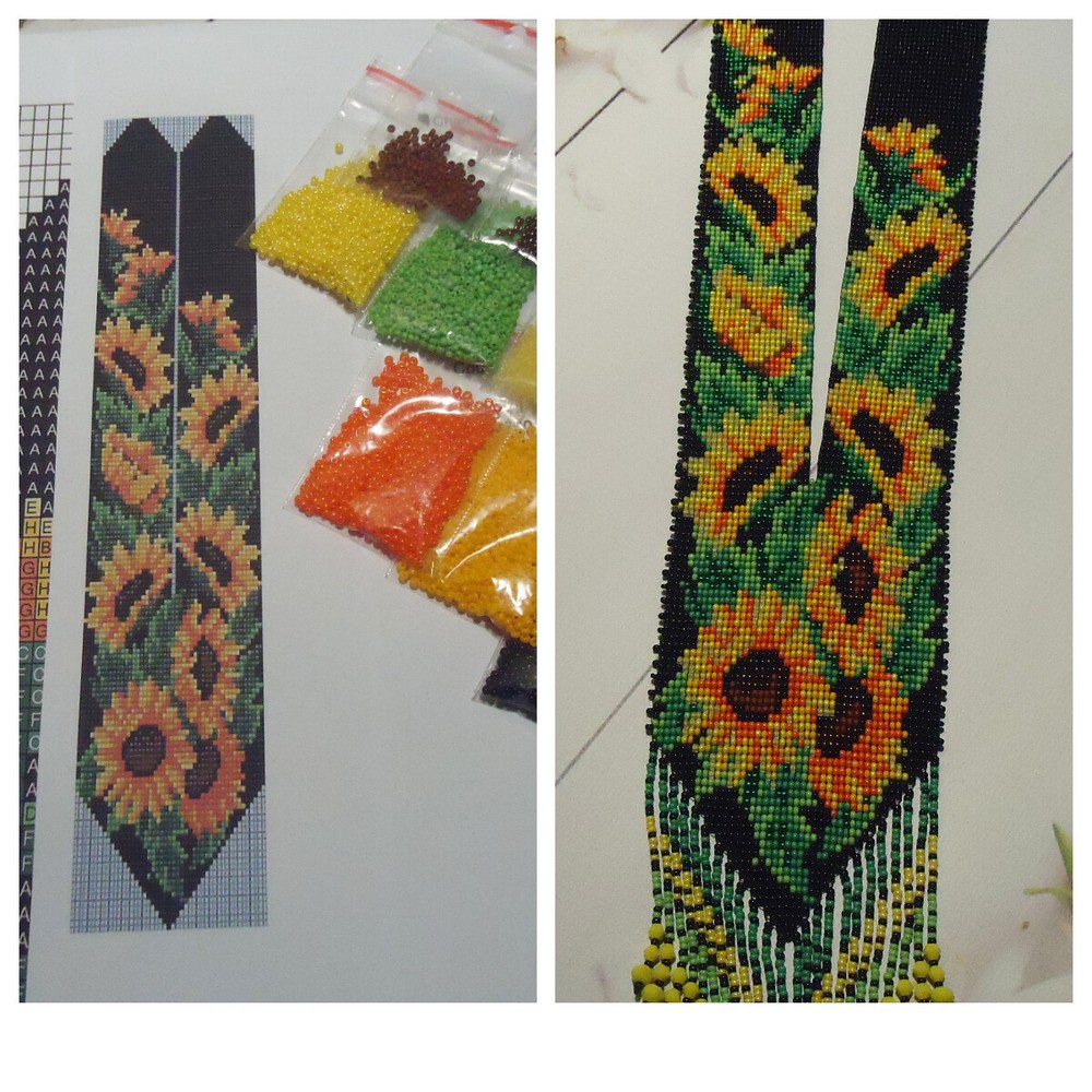 Kit for making a necklace gerdan. Beading Loom Pattern. #C4