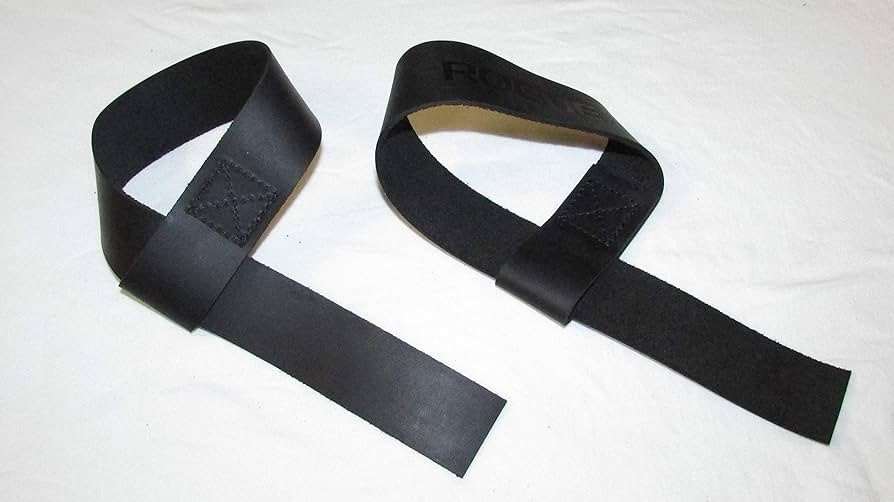Rogue Black Genuine Leather Deadlifting Straps  21 X 1.5”