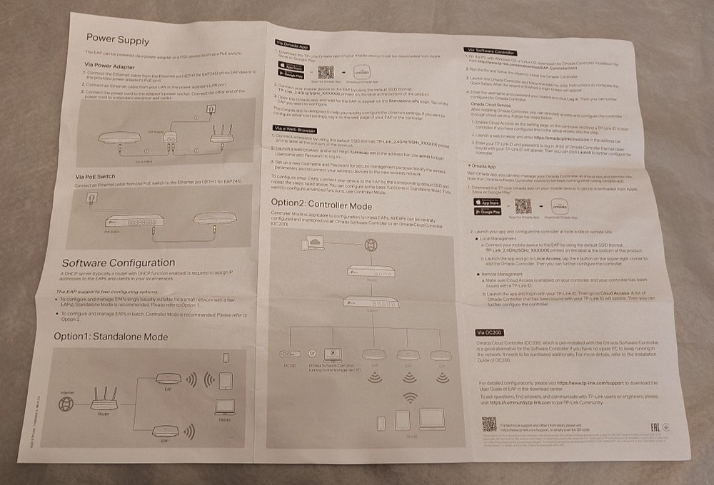 TP-Link AC1350 (EAP225) Wireless MU-MIMO Gigabit Ceiling Mount Access Point v3.8
