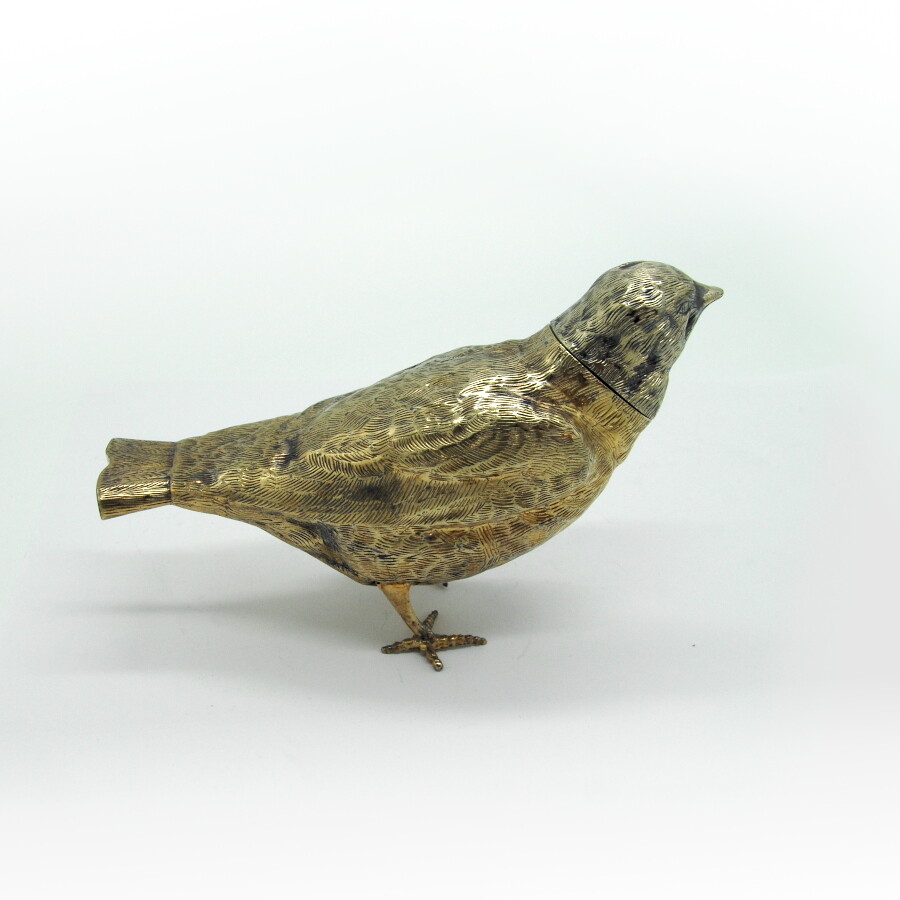 Bird Form Etrog Box Hanau German Silver Gilt