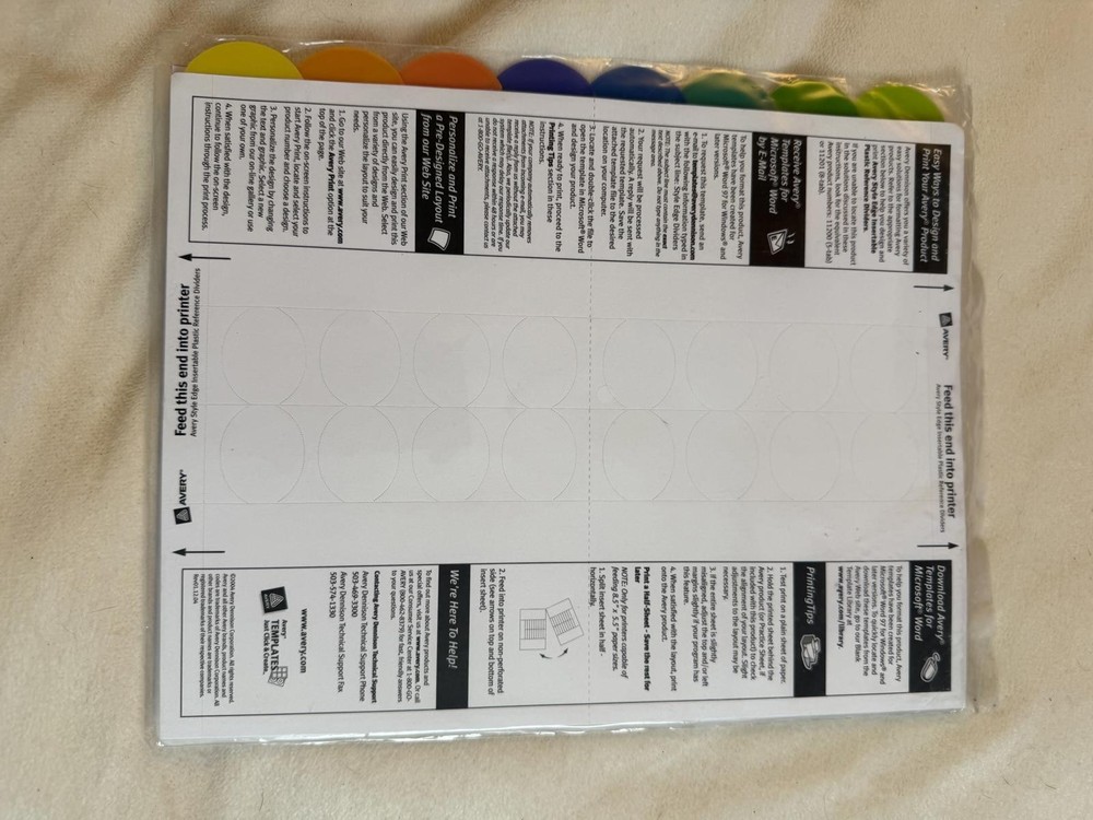 NWT Eight dividers colorful