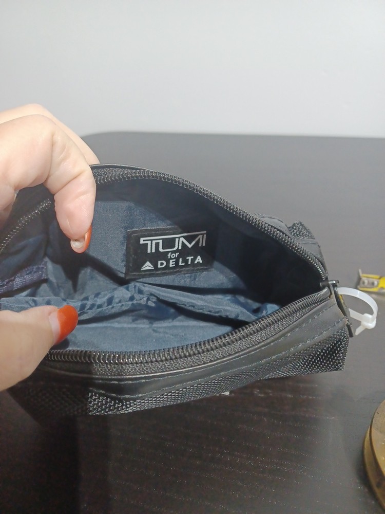 Black TUMI Delta Airlines Cosmetic Bag