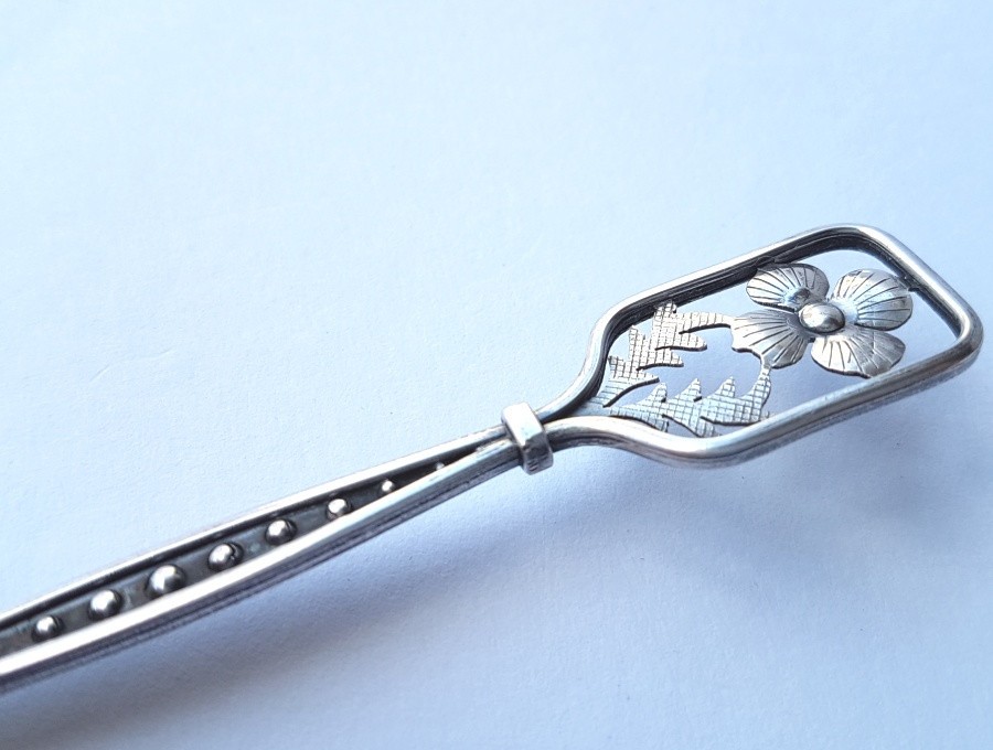 Rare Spoon, Silver, Pierced Decor, Poland K565