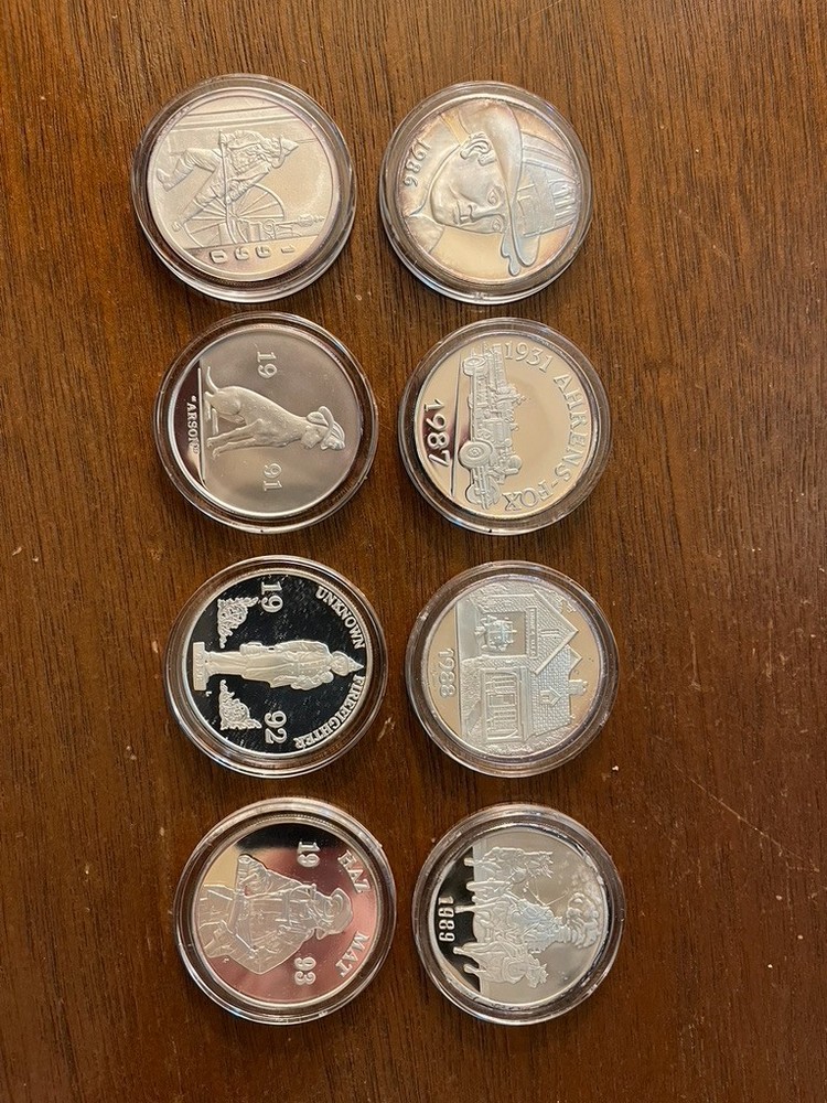 firefighter silver coin set
