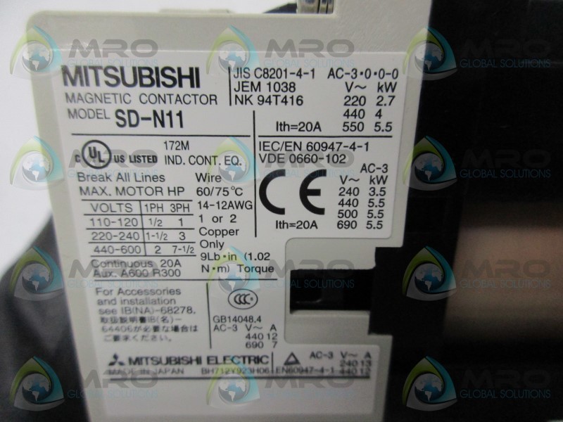 MITSUBISHI MSOD-N11-KP MOTOR STARTER NSMP