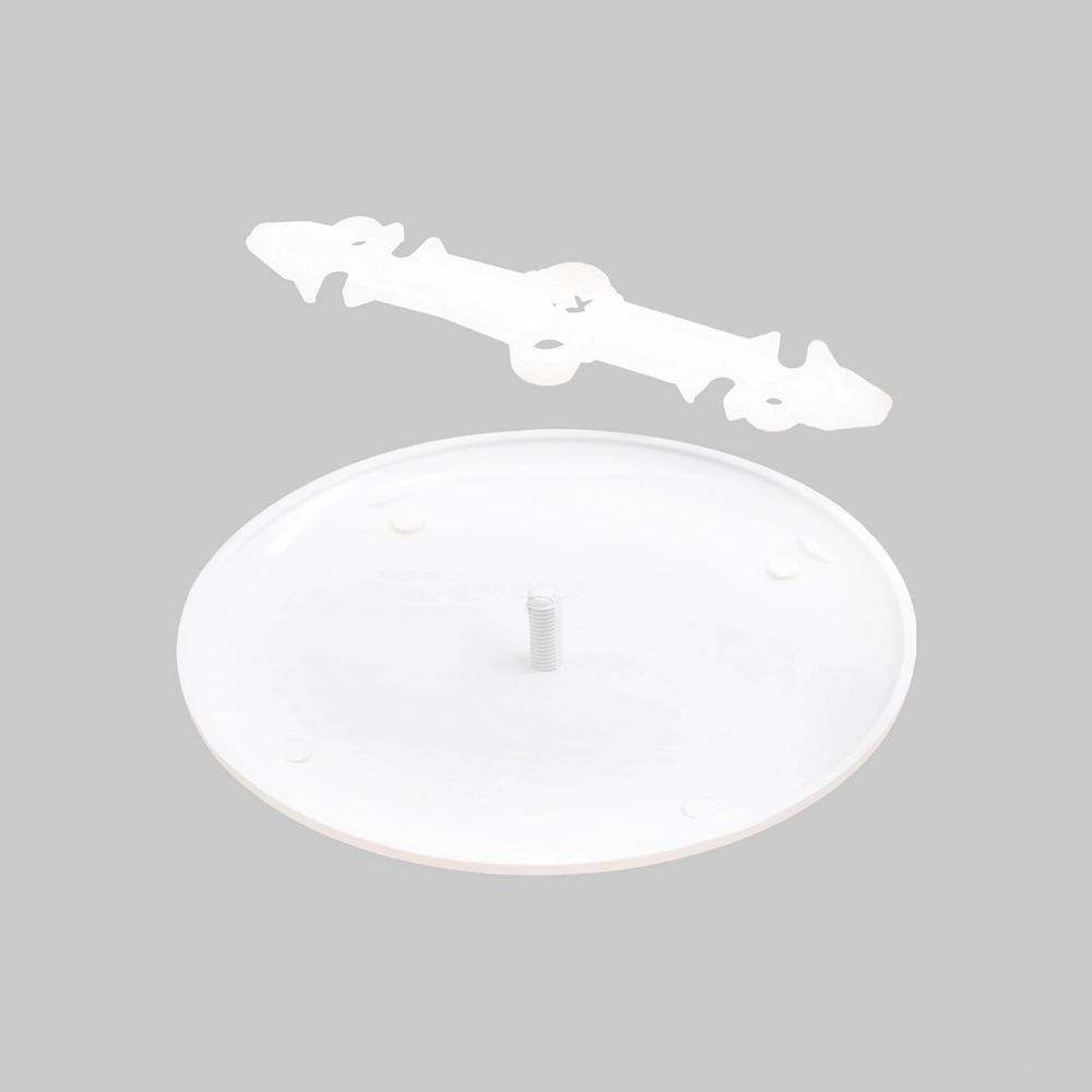 Round White Paintable PVC Box Ceiling Cover Mounting Bracket & Screws (Hidden)