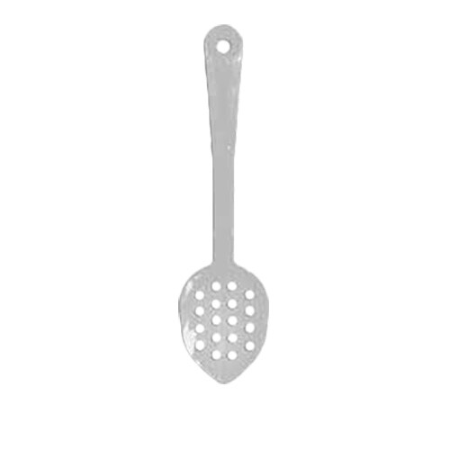 Thunder Group PLSS113WH 11" White Polycarbonate Perforated Serving Spoon - 1 Doz