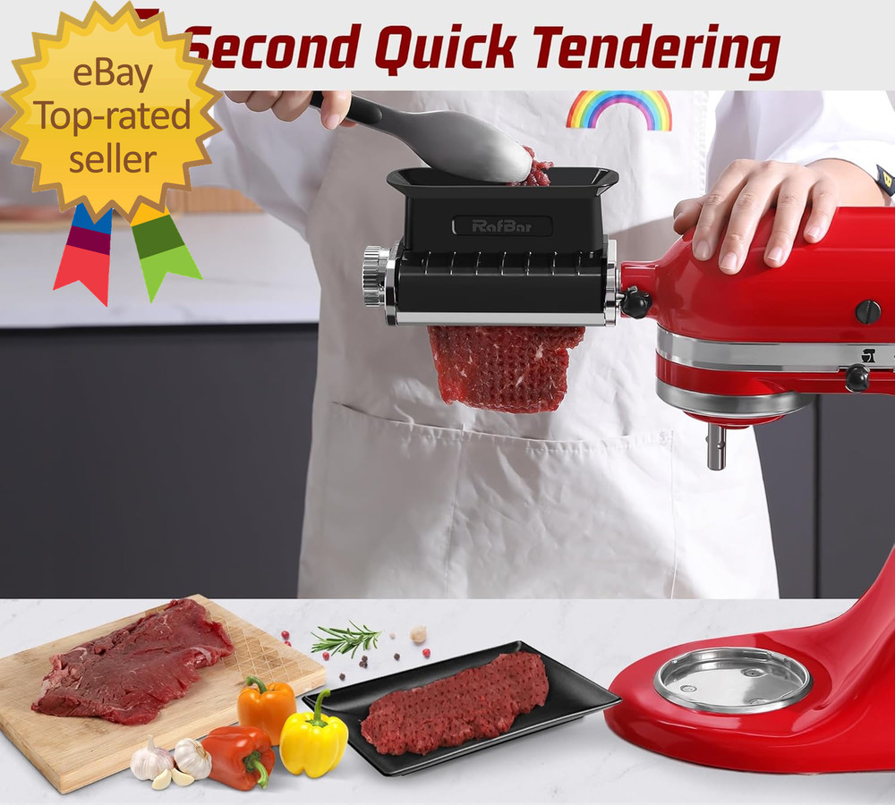 Adjustable Thickness Meat Tenderizer Attachment for Kitchenaid Stand Mixers, Mea