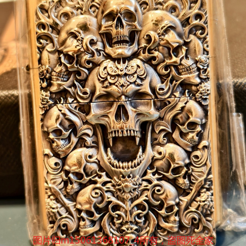 High Precision Brass Skull Lighter Emblem DIY Accessory Without Lighter