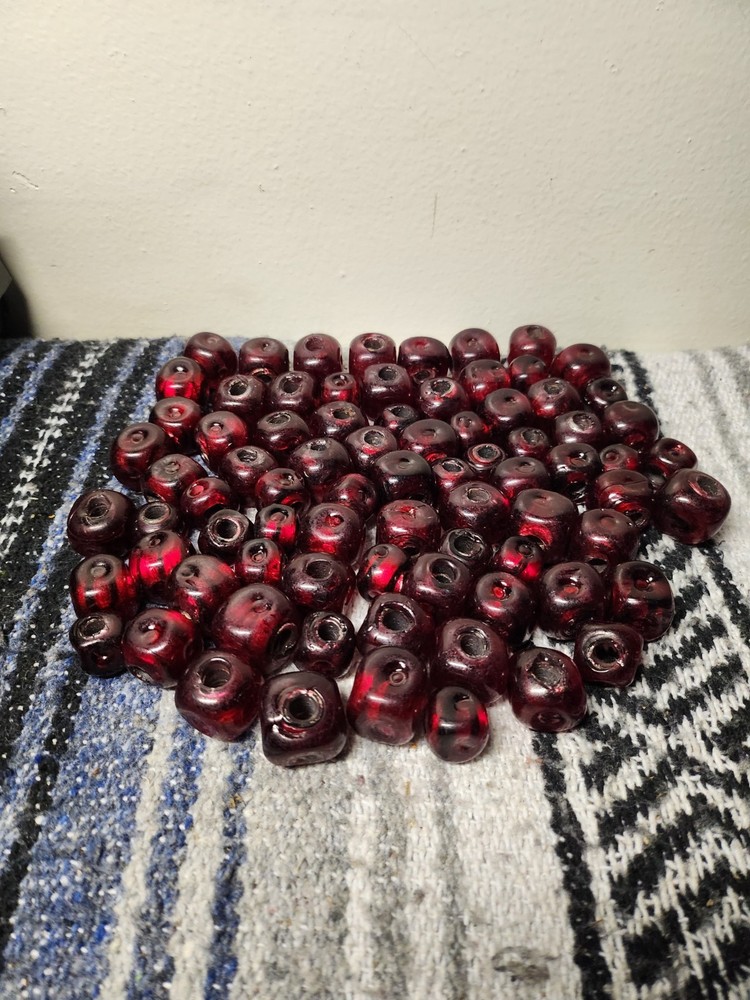 Antique Vintage Glass Beads Large Pre-owned