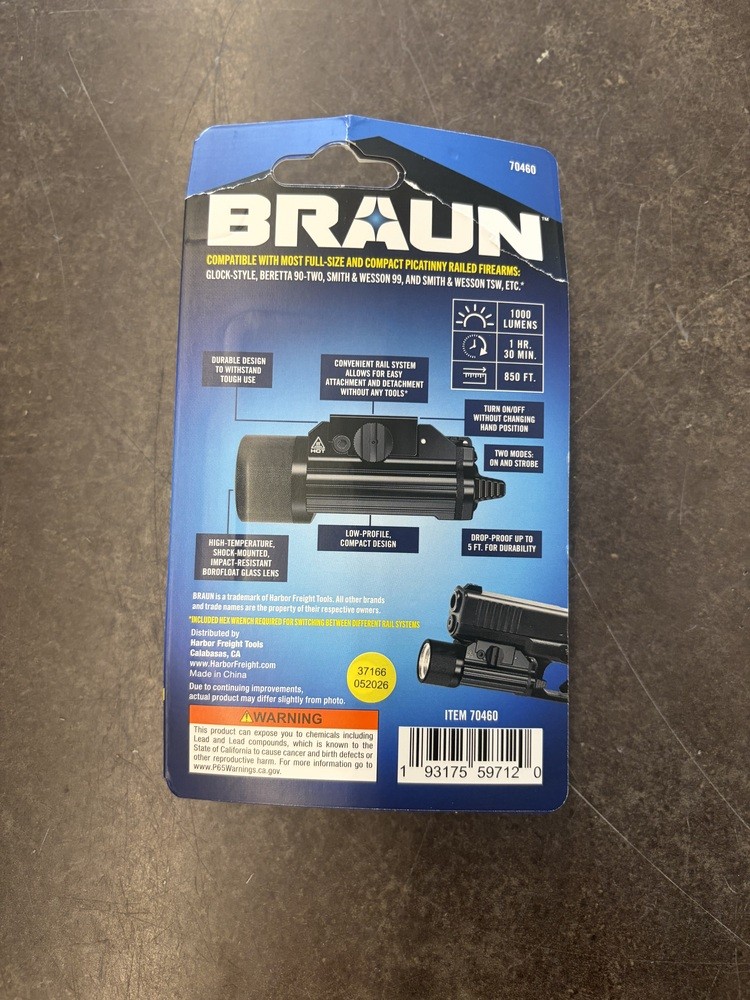 BRAUN TACTICAL RAIL MOUNT LED LIGHT