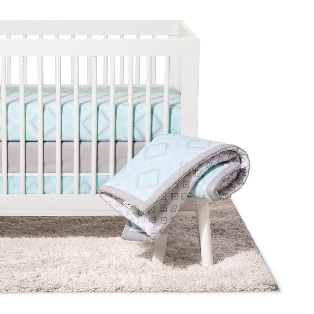 NoJo Dreamer - Mint/Grey Geo Diamond 8 Piece Comforter Set
