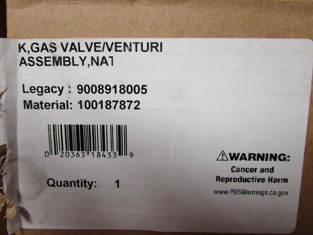 RESIDEO WATER HEATER GAS VALVE / VENTURI ASSEMBLY #9008918005 - NEW