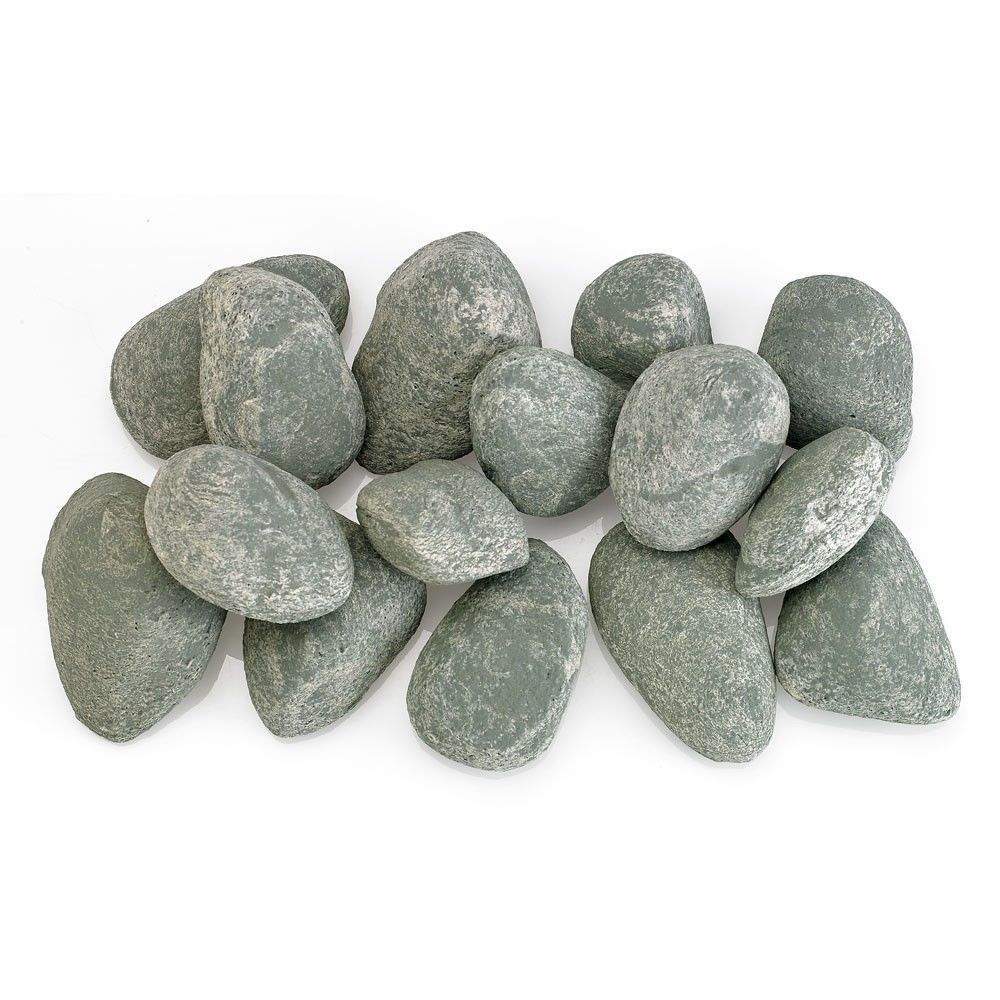 Midwest Hearth Ceramic Lite Stones, 15 Stone Set, Cape Gray