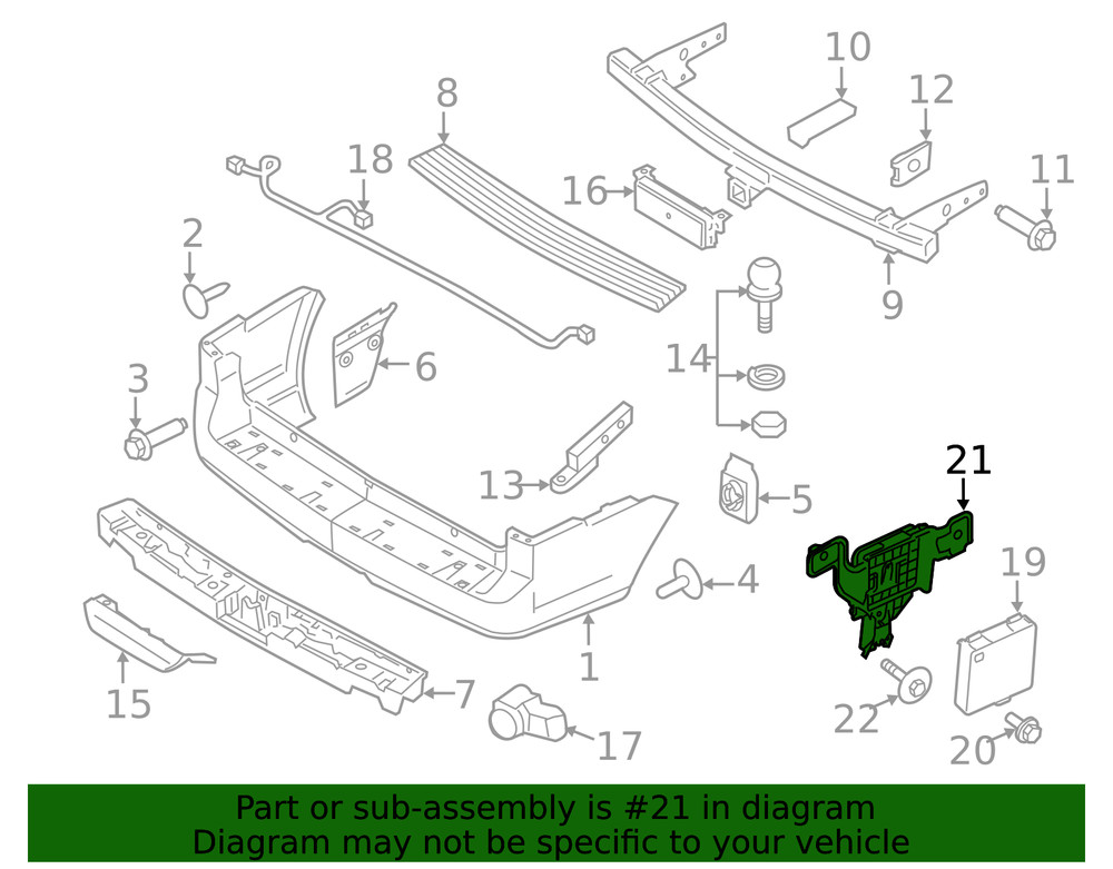 Genuine Ford Blind Spot Detection System Warning Sensor Bracket FL1Z14D189B