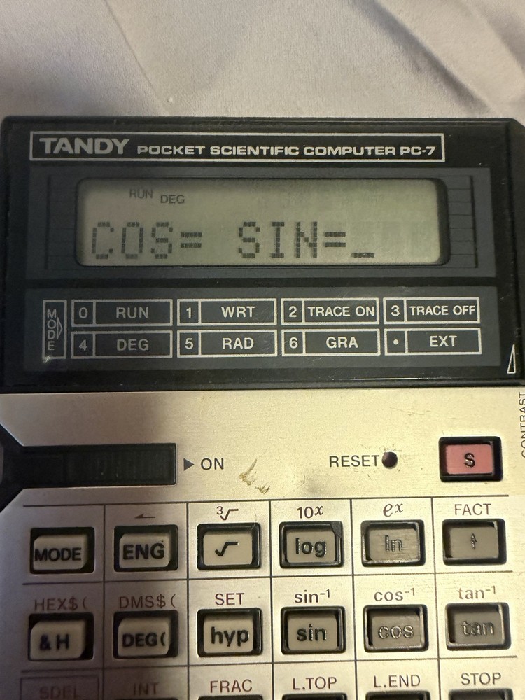 Tandy Pocket Scientific Computer PC-7 Working With New Batteries
