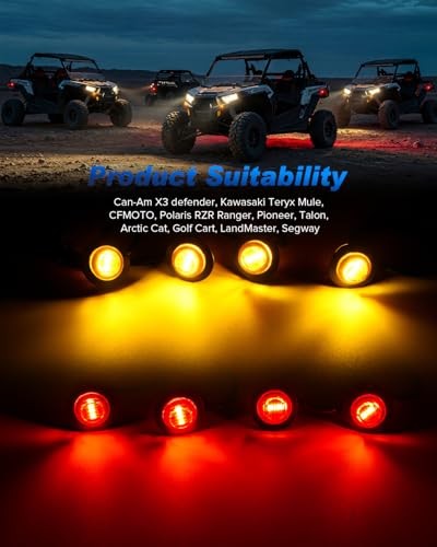UTV Turn Signal Kit, Pre-Wired, Plug and Play UTV Blinker Kits with Hazard