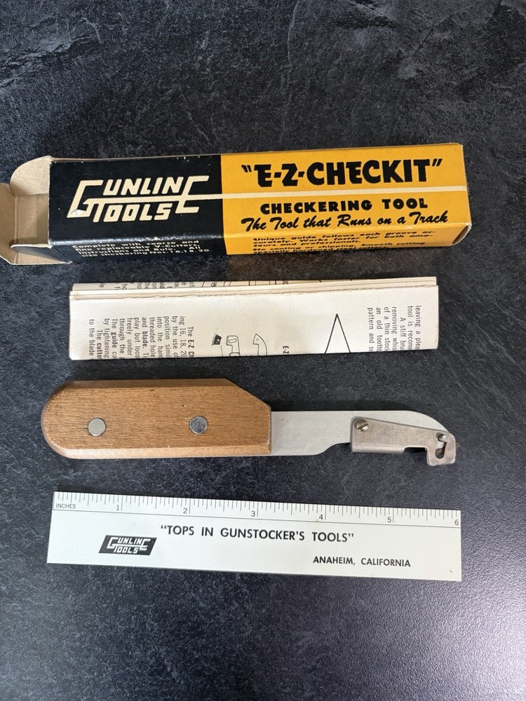 Vintage Gunline Tools “E-Z-CHECKIT” Checkering Tool Kit - Original Box