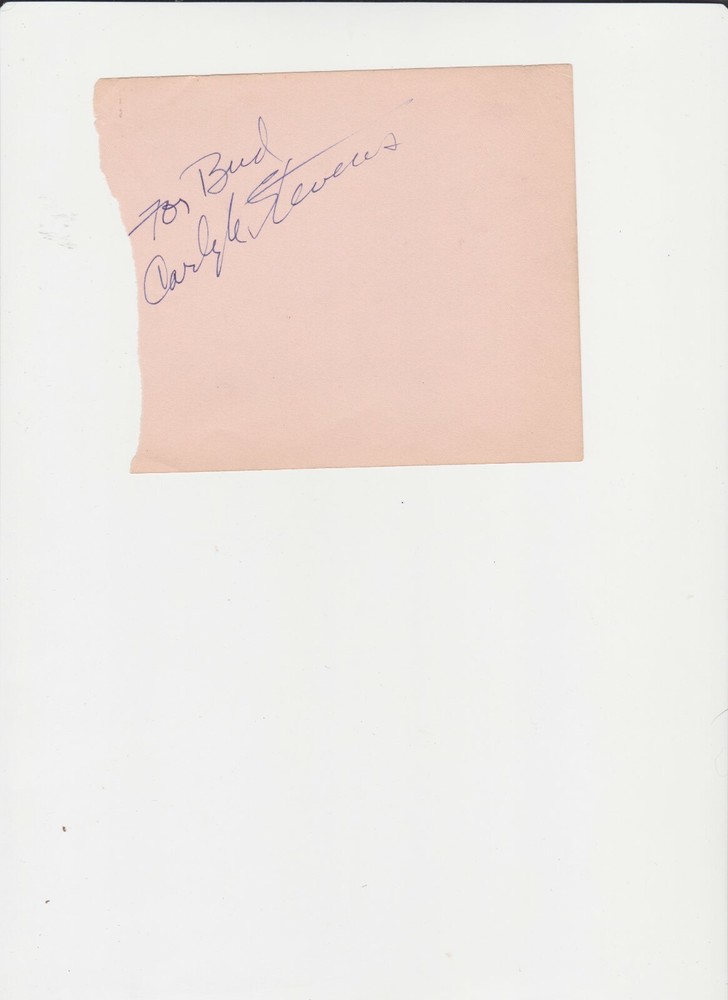 CARLYLE STEVENS AUTOGRAPH ON ALBUM PAGE