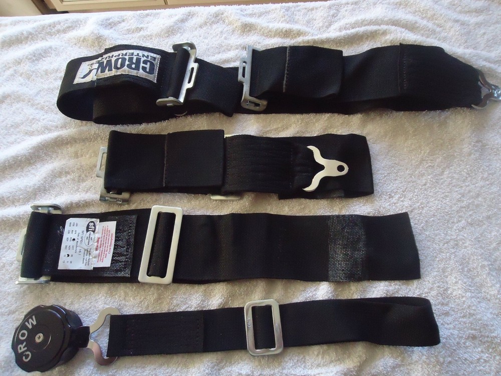 CROW RACING SEAT BELTS BLACK