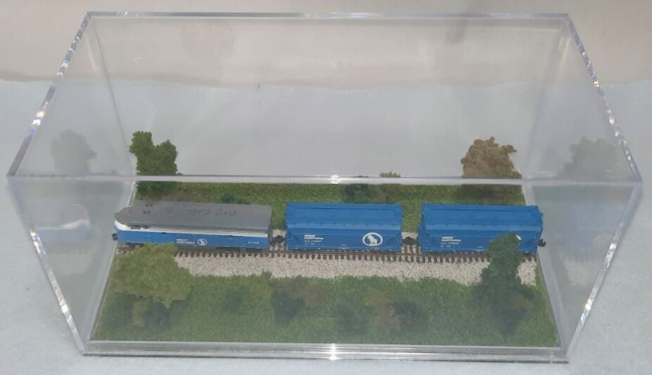 Z SCALE - SINGLE TRACK 8" - DISPLAY CASE - "SUMMER SCENE" FOR ANY Z TRAIN