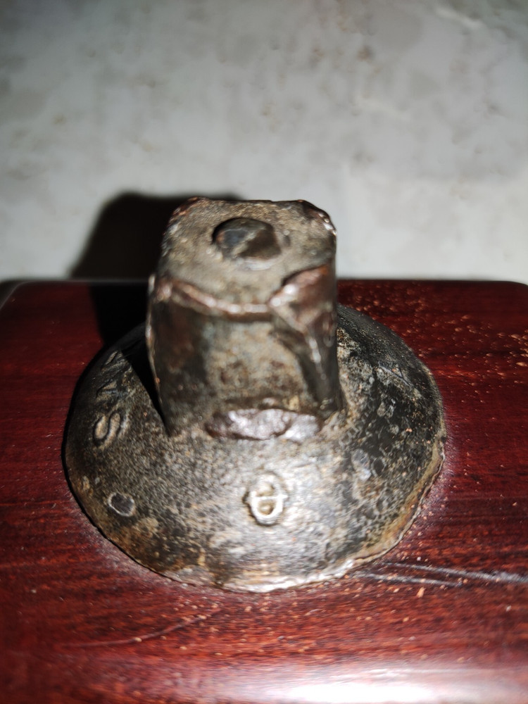 SAR (South African Railways ?) 1945 mounted railway sleeper bolt / stud / nail