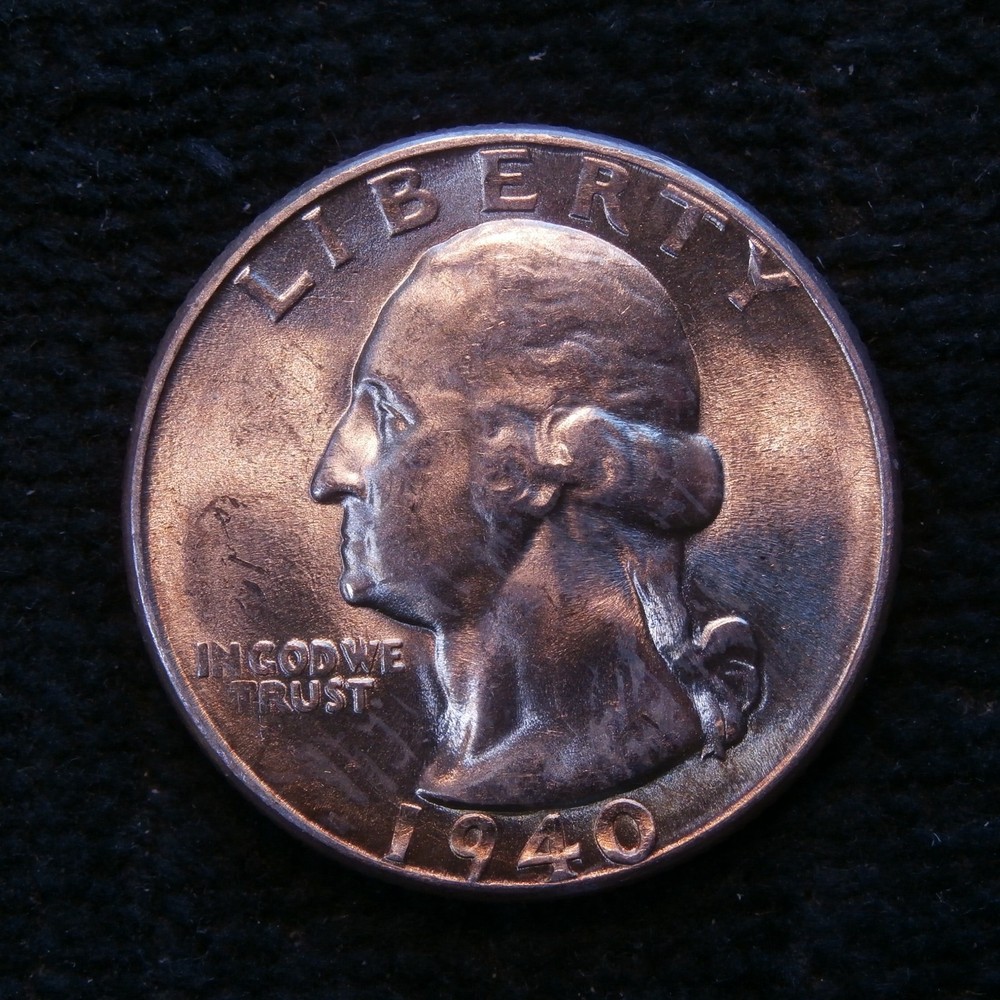 1940-S WASHINGTON QUARTER silver BU
