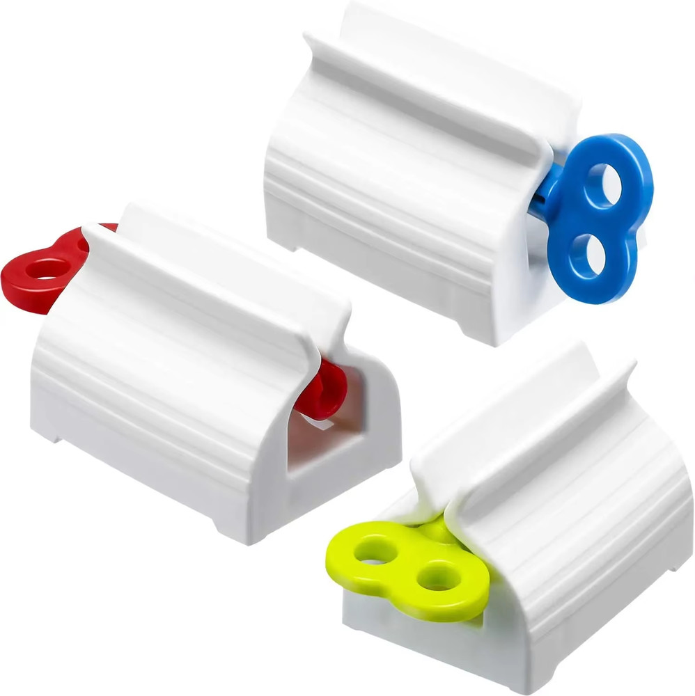 3Pieces Rolling Tube Toothpaste Squeezer Toothpaste Seat Holder Stand Rotate Too