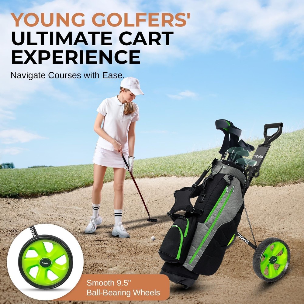 Junior 3-Wheel Golf Push Pull Cart – Lightweight Foldable Aluminum