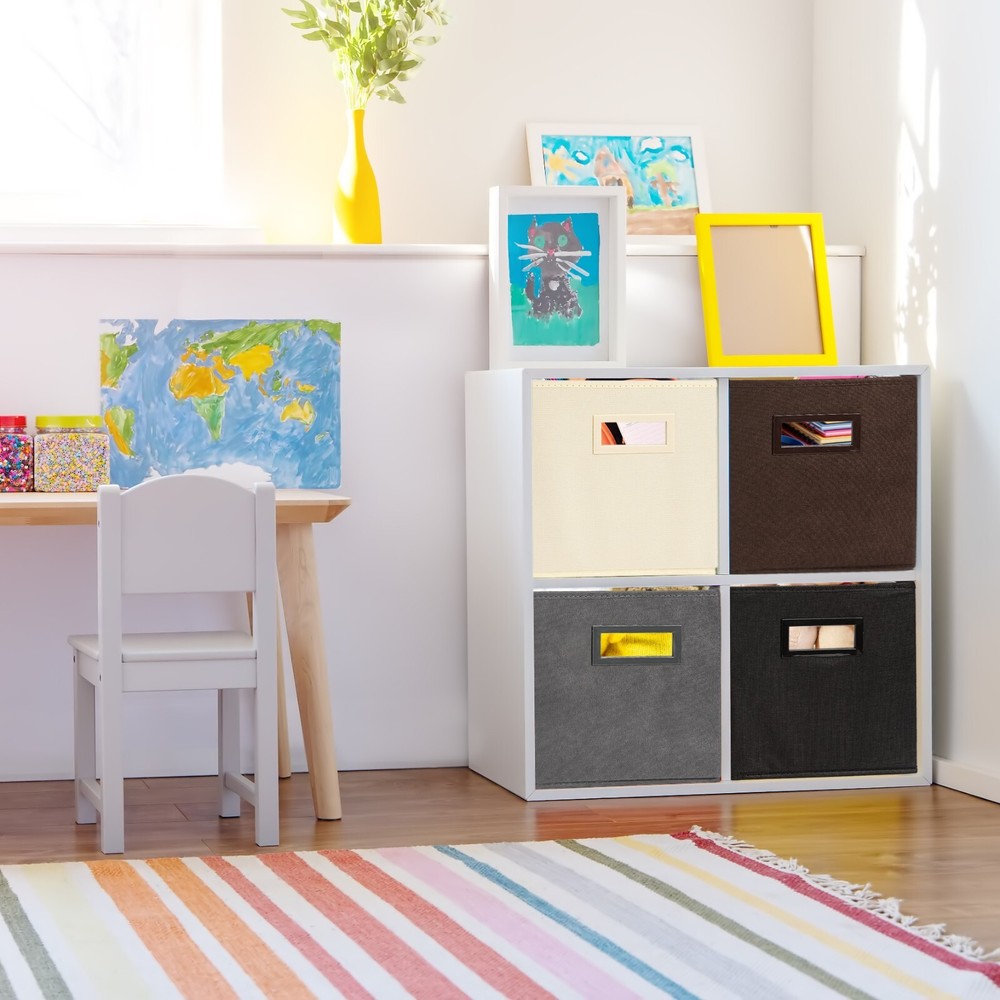 Superio Fabric Organizing Bin, 11" Cream Fabric Cube 8-Pack