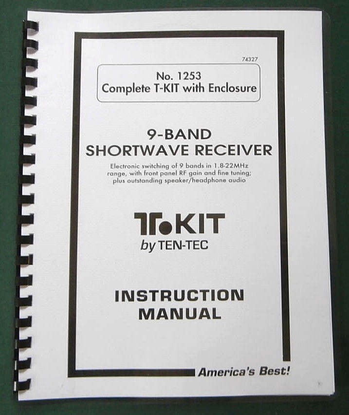 Tentec 1253 Instruction Manual: Comb bound & Protective Covers