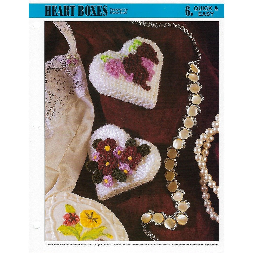 Heart Boxes Plastic Canvas Pattern Annie's International Pattern Club