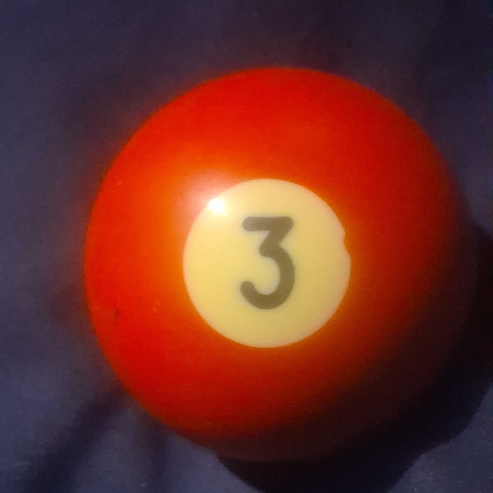 Solid Red 3 Replacement Pool Ball