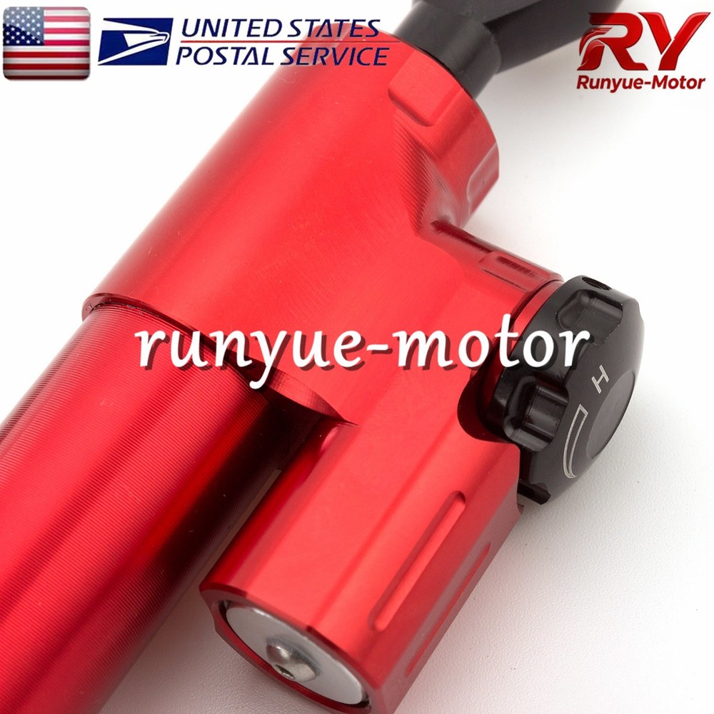 Red CNC Adjustable Steering Damper Stabilizer Linear Control Universal Aluminum