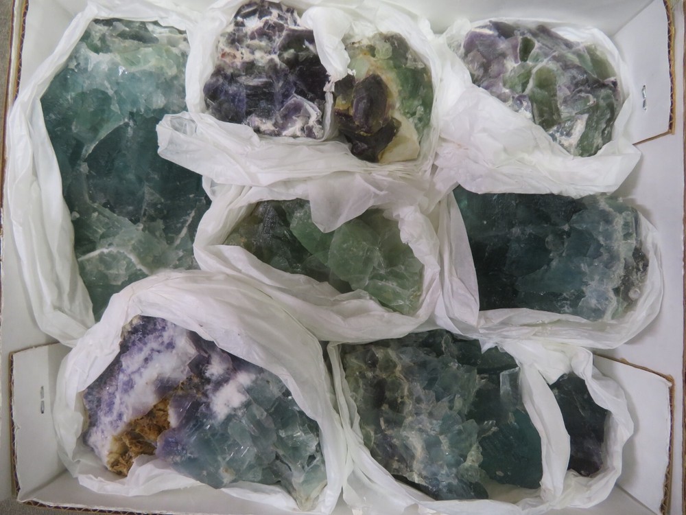 9 Pc Fluorescent Fluorite Specimen Flat Rodeo Durango Mexico