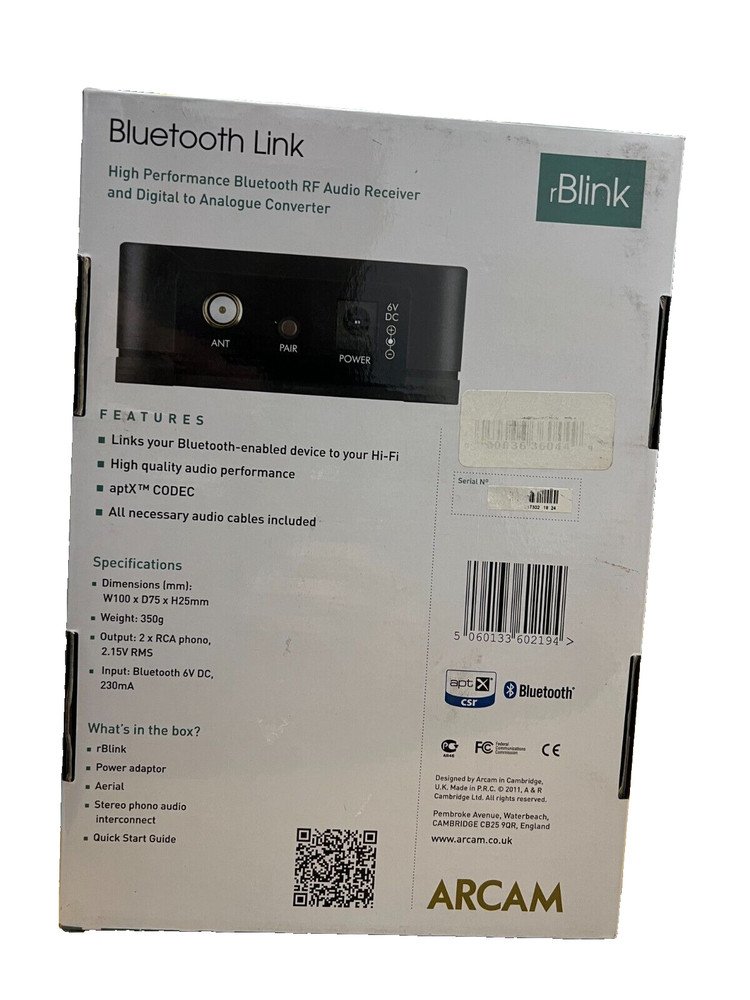 ARCAM rBlink Bluetooth D/A processor