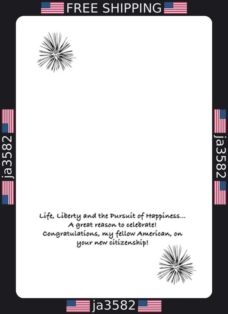 Aquinas Eagle Citizenship Congratulations Card ? Fireworks Design Gift
