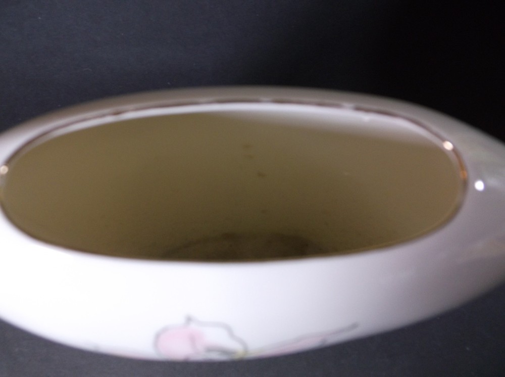 Pink Iris ceramic vase made in Japan