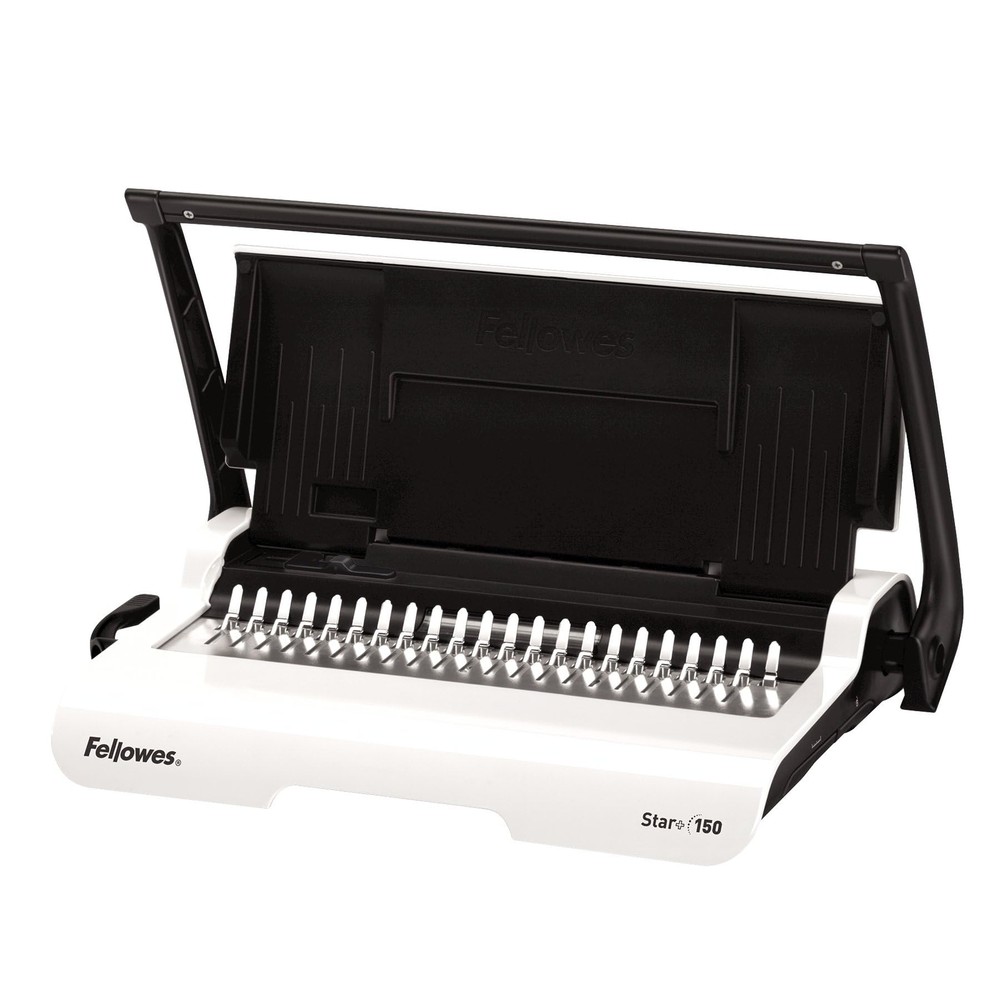 Fellowes Star Plus Comb Binding Machine Manual Punches Binds 150 Sheets Gray