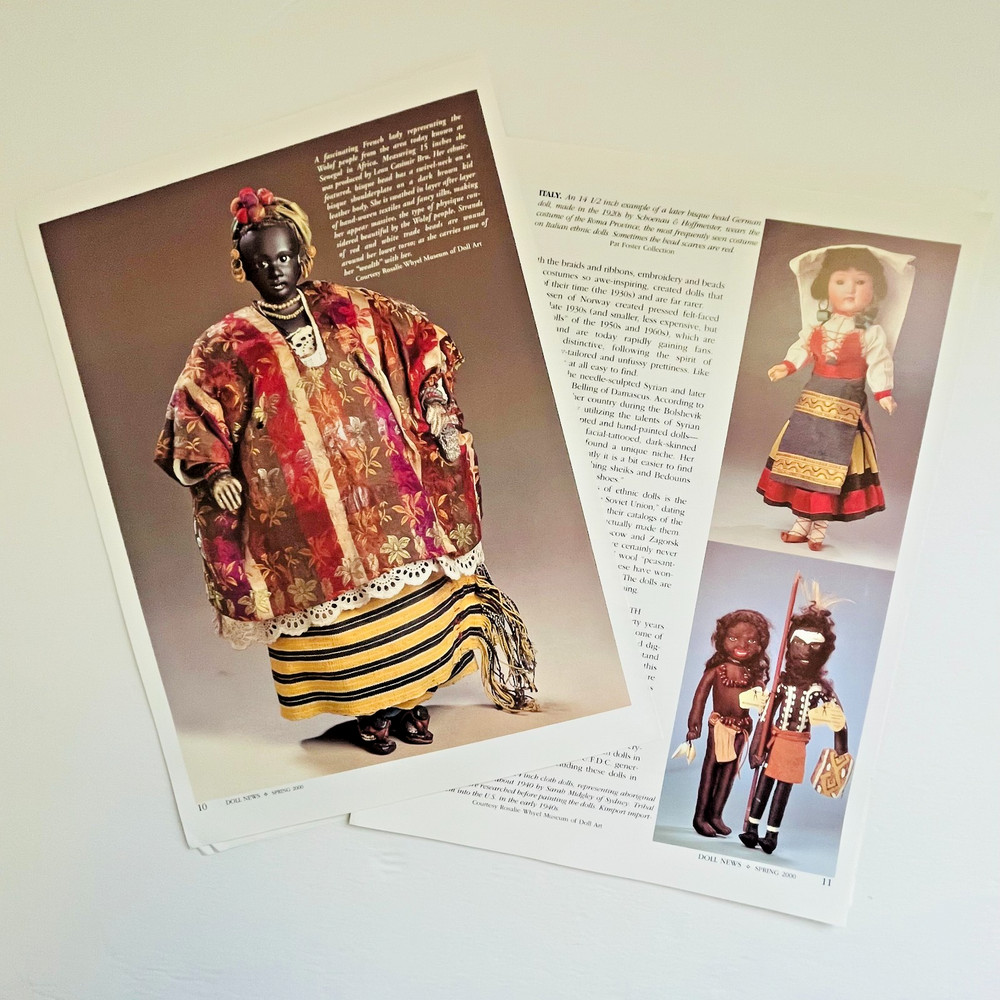 Vintage Ethnic Dolls History Article 8 Pages with Photos
